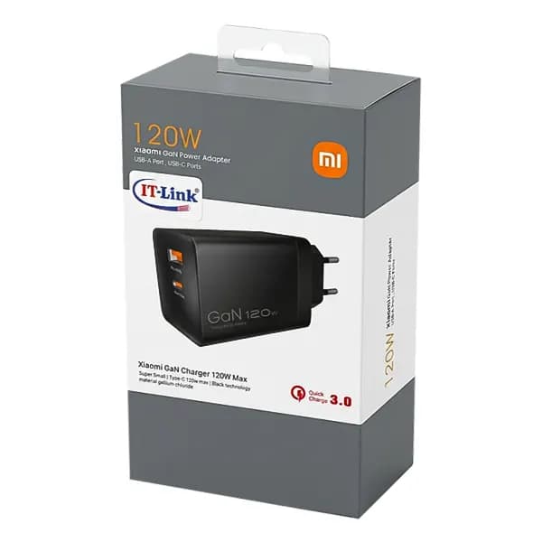 شارژر دیواری PD شیائومی مدل GaN-120W + کابل تایپ سی — تصویر ۲