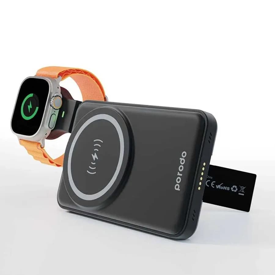 استند و پاوربانک وایرلس مگ سیف PORODO 4-IN-1 MAGSAFE DOCK PBFCH024 — تصویر ۷