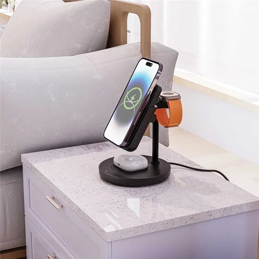 استند و پاوربانک وایرلس مگ سیف PORODO 4-IN-1 MAGSAFE DOCK PBFCH024 — تصویر ۶