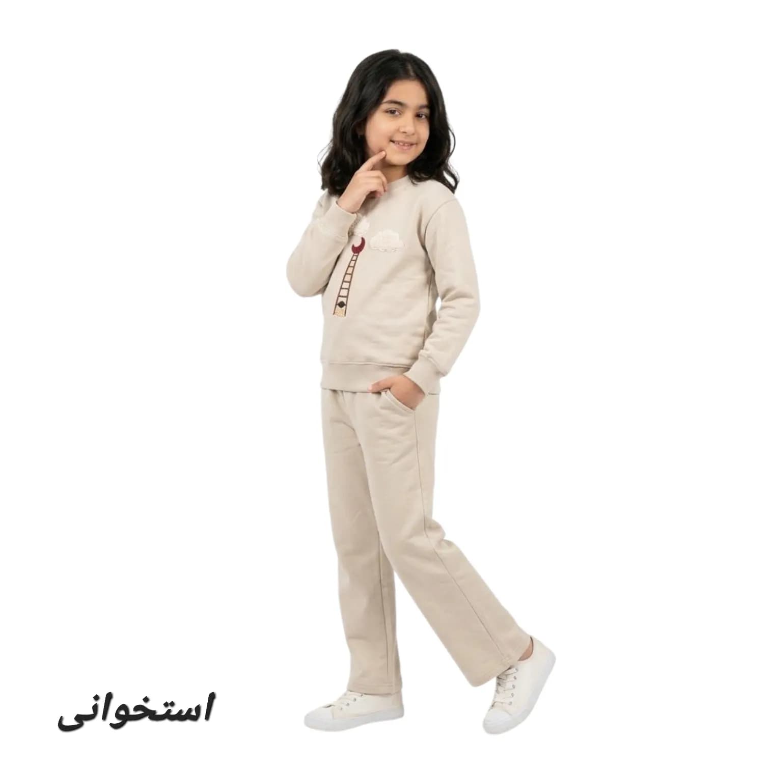 ست بلوز شلوار دخترانه ماه و ابر — تصویر ۳