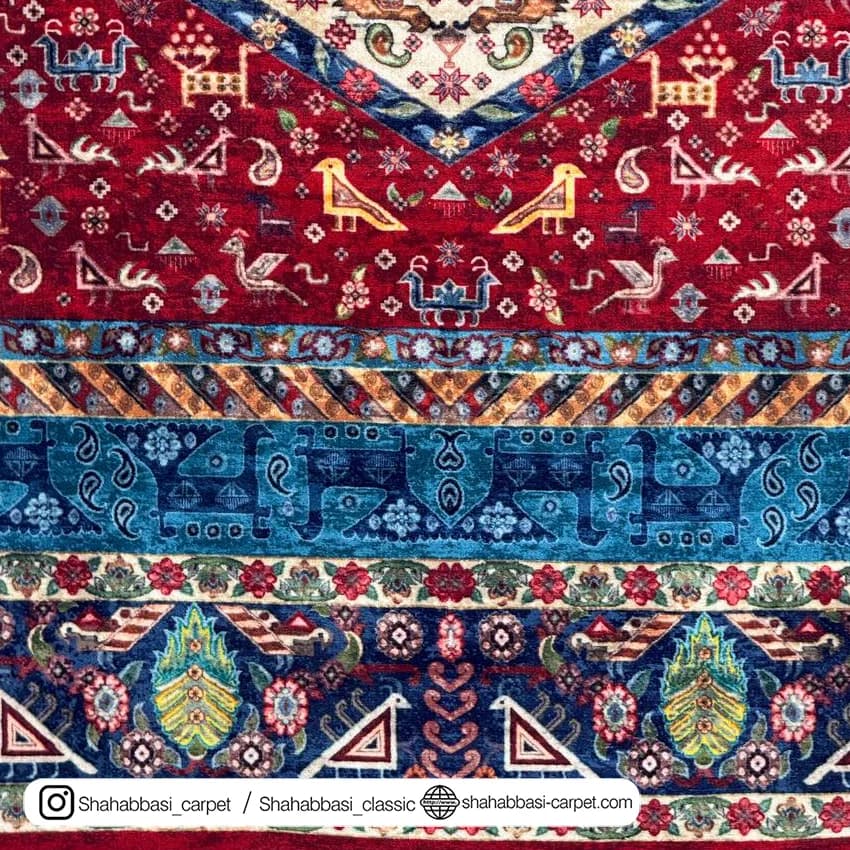 فرش سنتی کد 800150 لاکی — تصویر ۳
