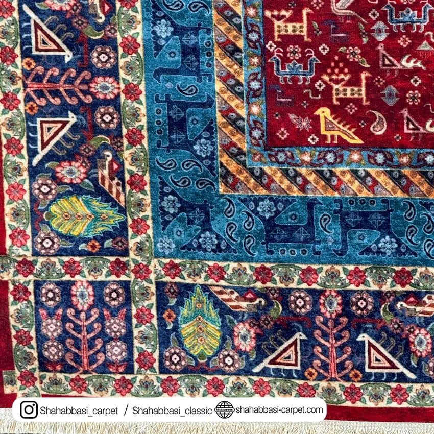فرش سنتی کد 800150 لاکی — تصویر ۴