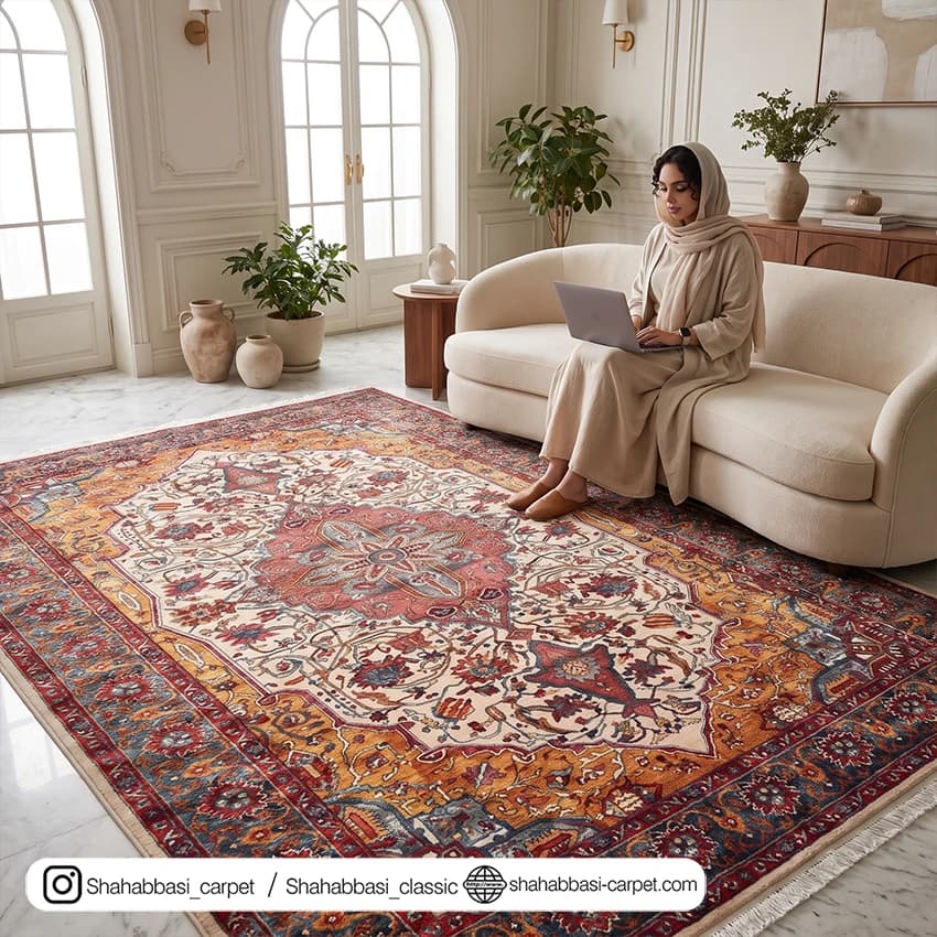 فرش سنتی کد 800110 کرم