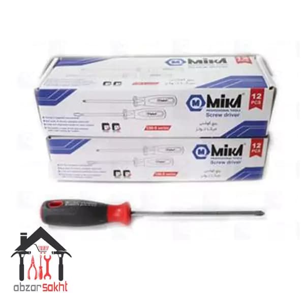 پیچ گوشتی میکا 6*150 MIKA مدل C66-S بسته 12 عددی — تصویر ۲