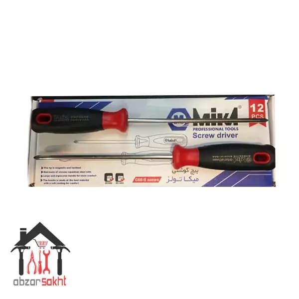 پیچ گوشتی میکا 6*150 MIKA مدل C66-S بسته 12 عددی — تصویر ۴