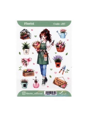 استیکر شفاف Florist کد J07