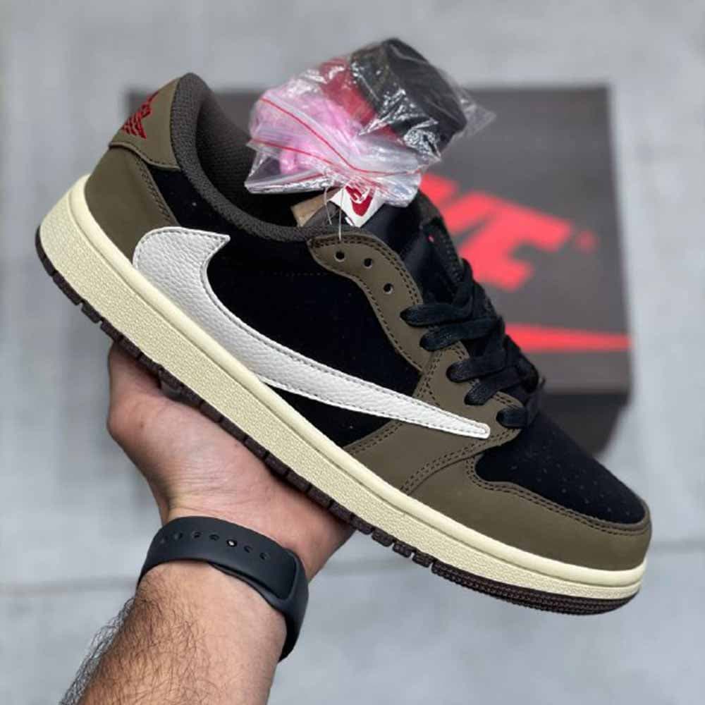 جردن 1 لو ترویس اسکات موکا (مستر کوالیتی) Jordan 1 Low Travis Scott Mocha (Master quality)