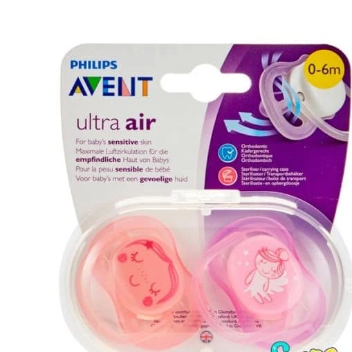 پستانک اونت اولترا ایر ۲عددی ۰-۶ ماه avent ultra air فرشته
