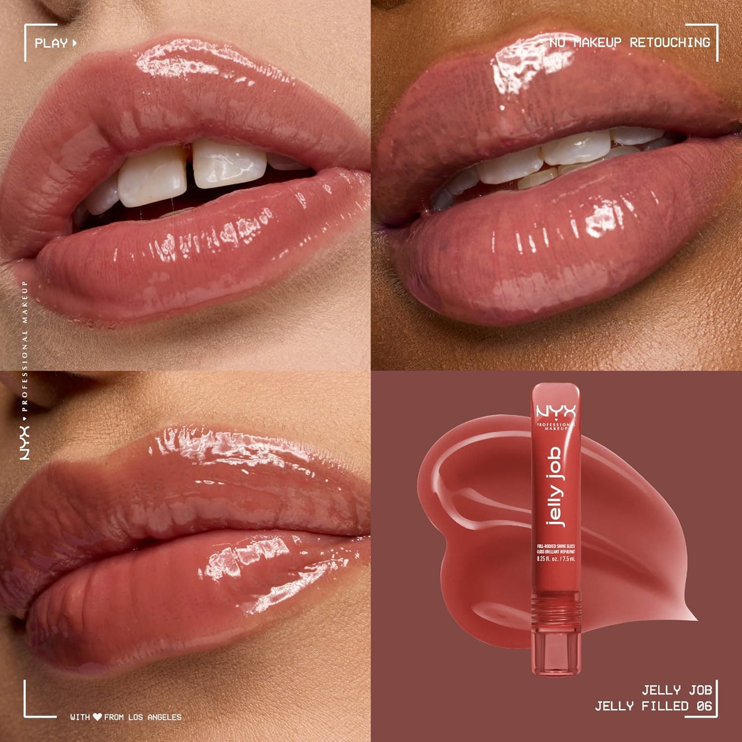لیپ گلاس ژلی نیکس jelly job رنگ jelly filled — تصویر ۳