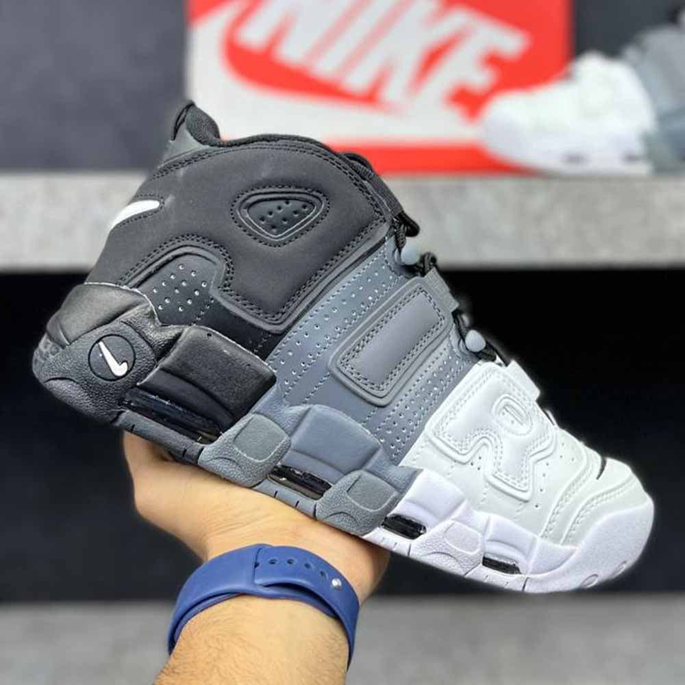 نایک ایر آپتمپو مشکی خاکستری سفید Nike Air Uptempo black grey white