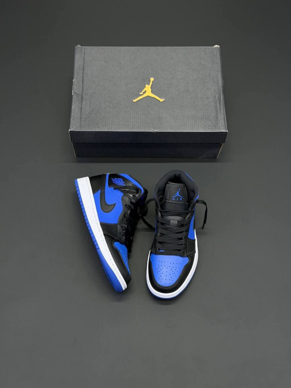 کفش کتونی زنانه و مردانه نایک ایر جردن 1 Jordan 1 Mid Black Royal Blue — تصویر ۲