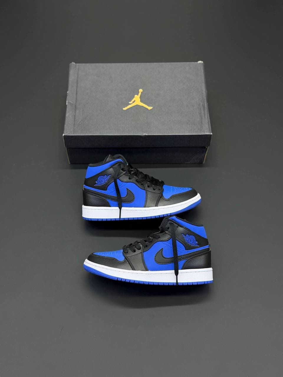 کفش کتونی زنانه و مردانه نایک ایر جردن 1 Jordan 1 Mid Black Royal Blue — تصویر ۳