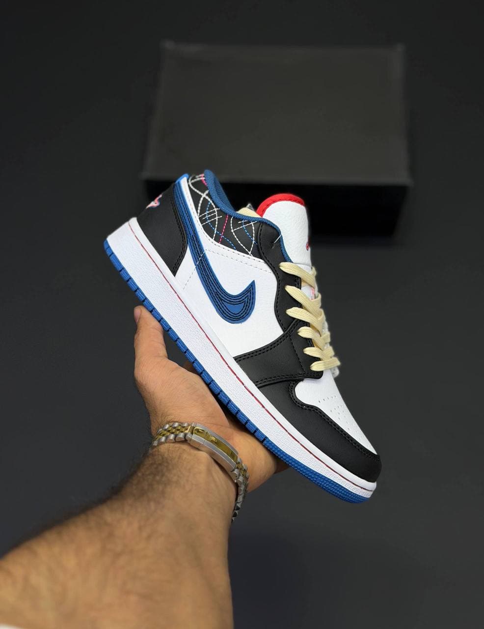 کفش کتونی زنانه و مردانه نایک ایر جردن 1 Jordan 1 Low SE Industrial Blue Sashiko