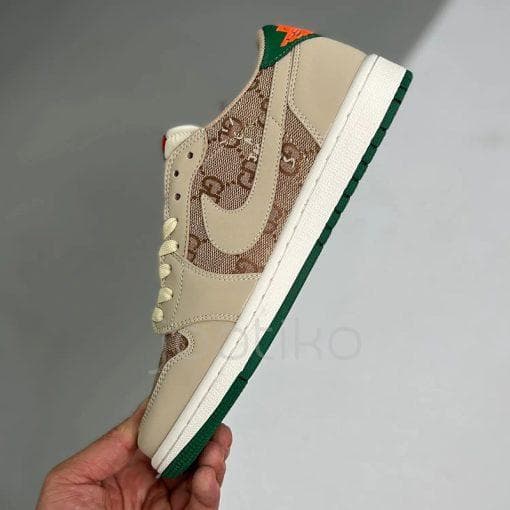کفش کتونی مردانه نایک ایر جردن 1 تراویس اسکات گوچی Air Jordan1 Low X Travis Scott Gucci — تصویر ۴