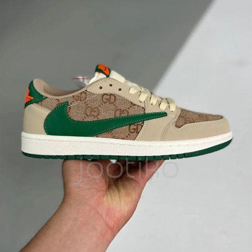 کفش کتونی مردانه نایک ایر جردن 1 تراویس اسکات گوچی Air Jordan1 Low X Travis Scott Gucci — تصویر ۳
