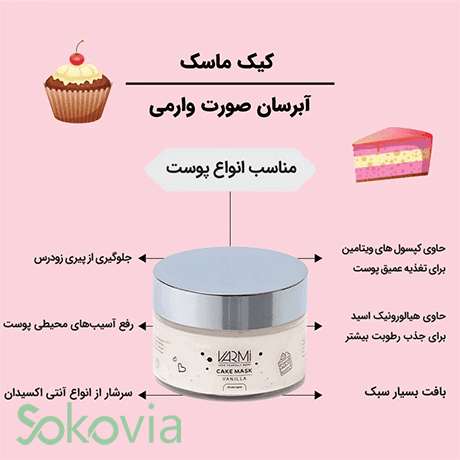 ماسک آبرسان وارمی مدل دانه ویتامین سی کیک وانیل — تصویر ۳