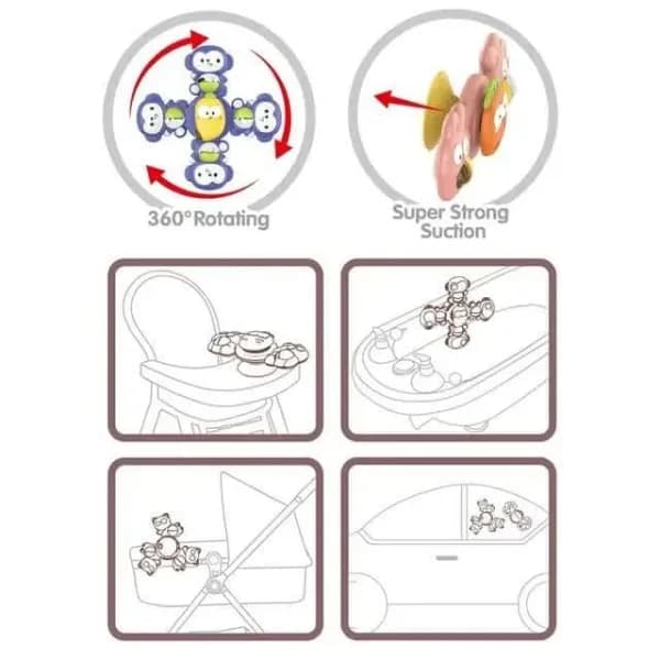 ست اسپینر سه تکه حیوانات baby rattle — تصویر ۳