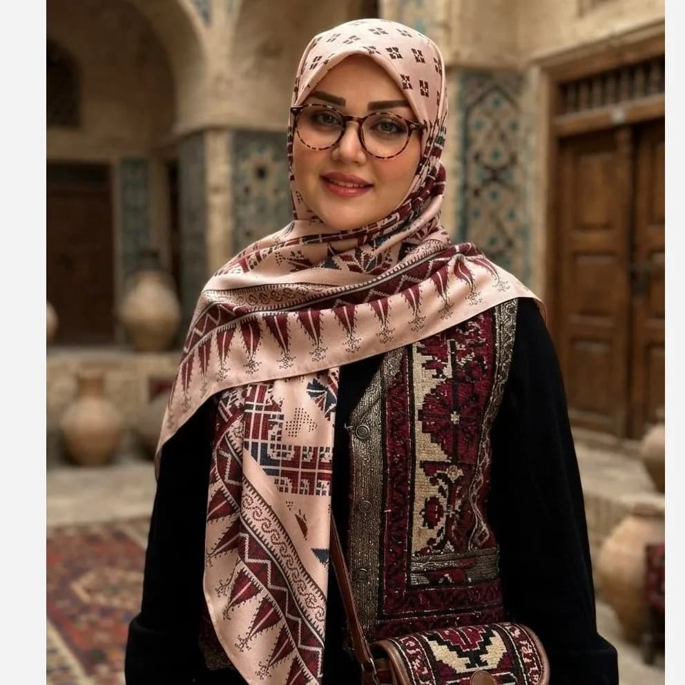 روسری نخ کاستوم طرح سما سایز 140 — تصویر ۸