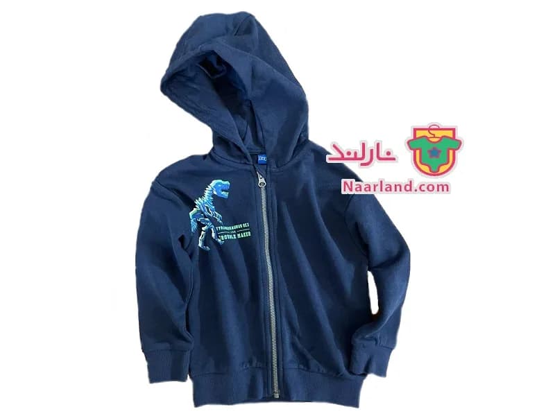 سویشرت کلاه دار دورس لوپیلو سرمه ای طرح دایناسور — تصویر ۵