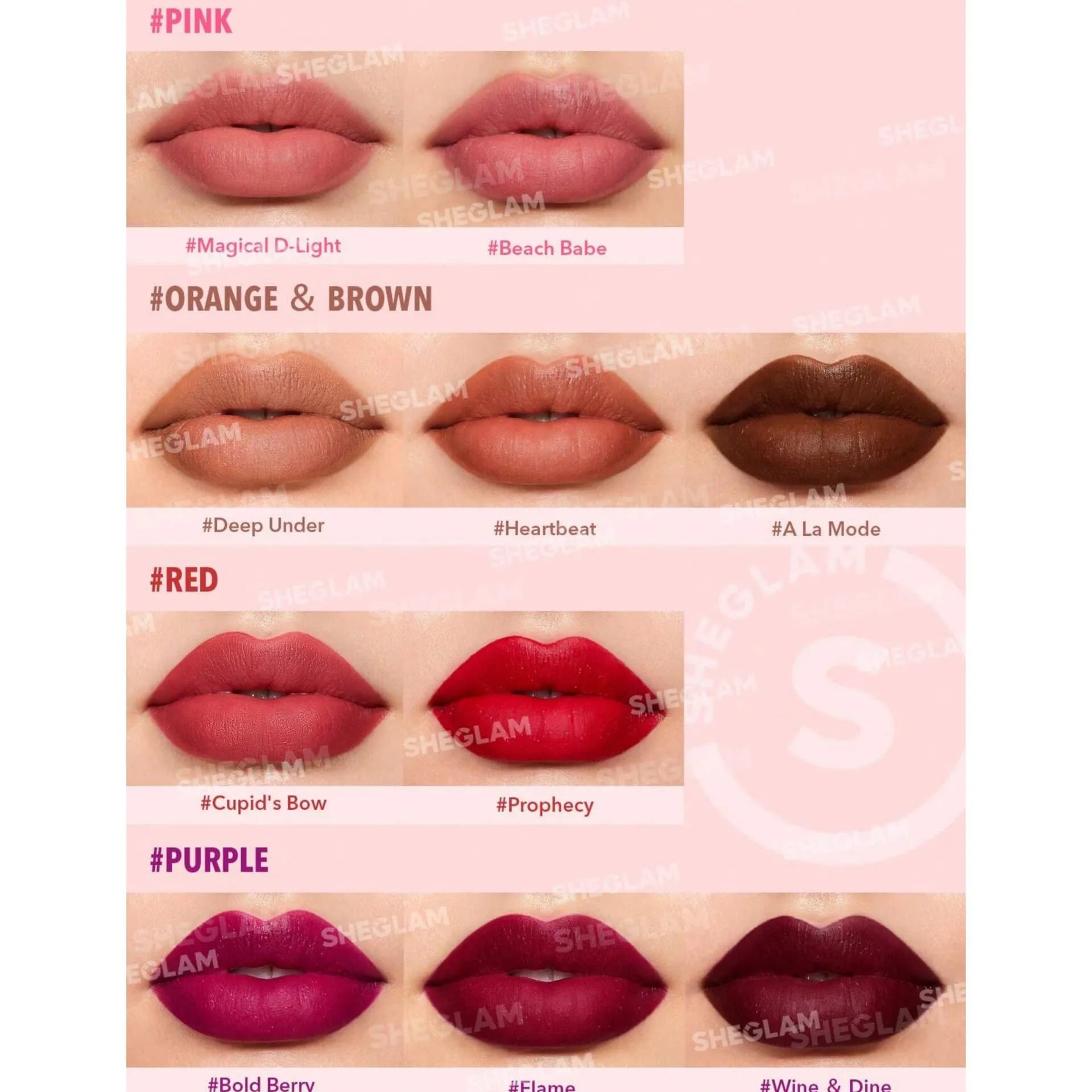 رژلب جامد مدل starlight velvet شیگلم SHEGLAM رنگ prophecy — تصویر ۴