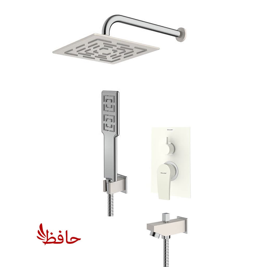 شیر حمام توکار شودر مدل رومر پلاس شیری کروم تیپ 4 BRASS