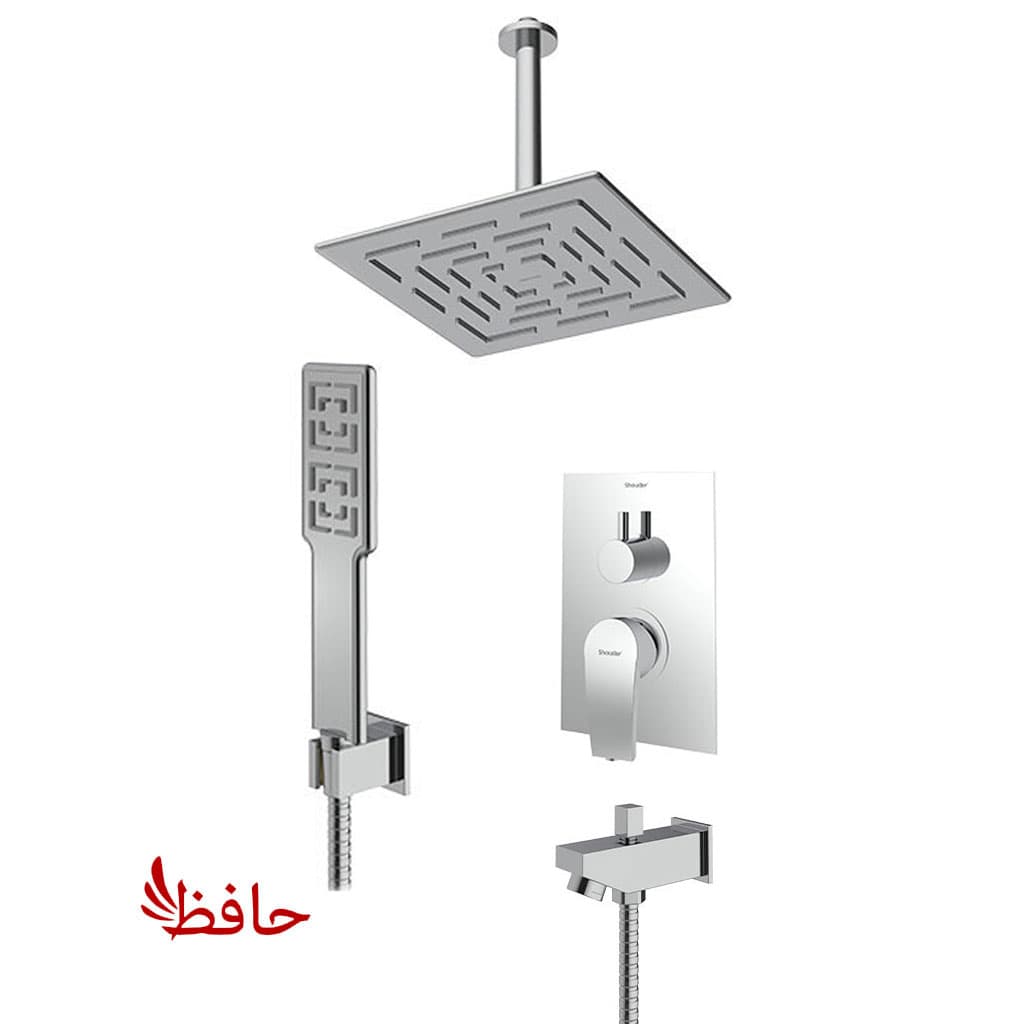 شیر حمام توکار شودر مدل رومر پلاس کروم مات تیپ 4 BRASS — تصویر ۲