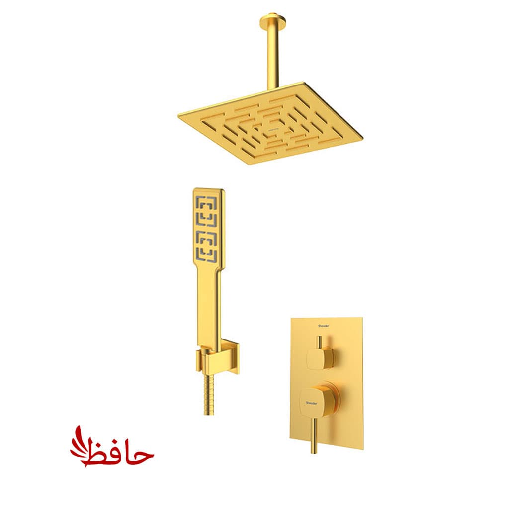 شیر حمام توکار شودر مدل رومر طلایی مات تیپ 3 BRASS — تصویر ۲