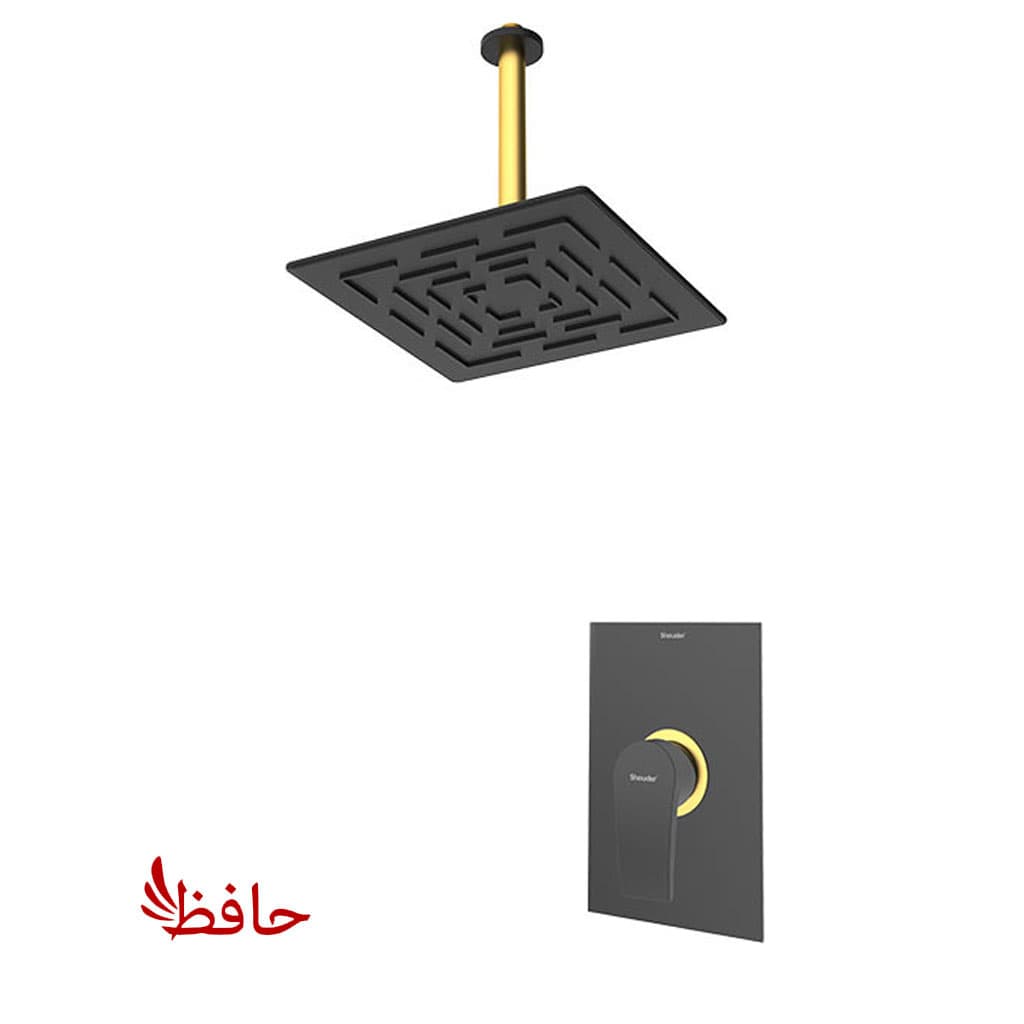 شیر حمام توکار شودر مدل رومر پلاس مشکی طلایی تیپ 1 BRASS — تصویر ۲