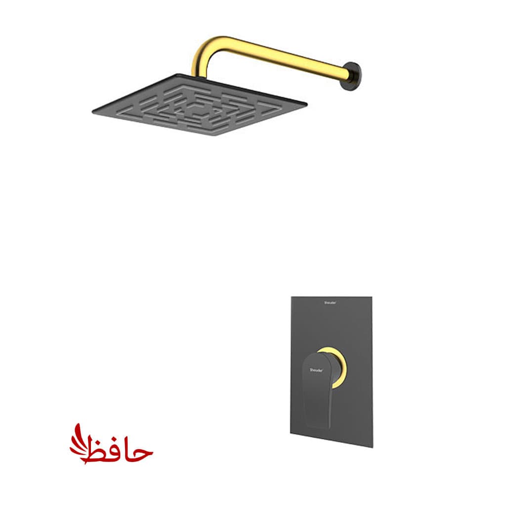 شیر حمام توکار شودر مدل رومر پلاس مشکی طلایی تیپ 1 BRASS