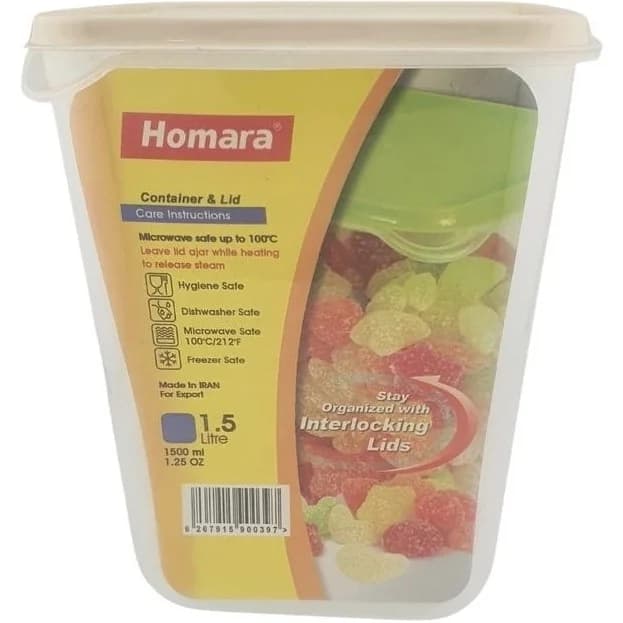 ظرف فریزری Homara هومارا 1.5 لیتری کد 660003