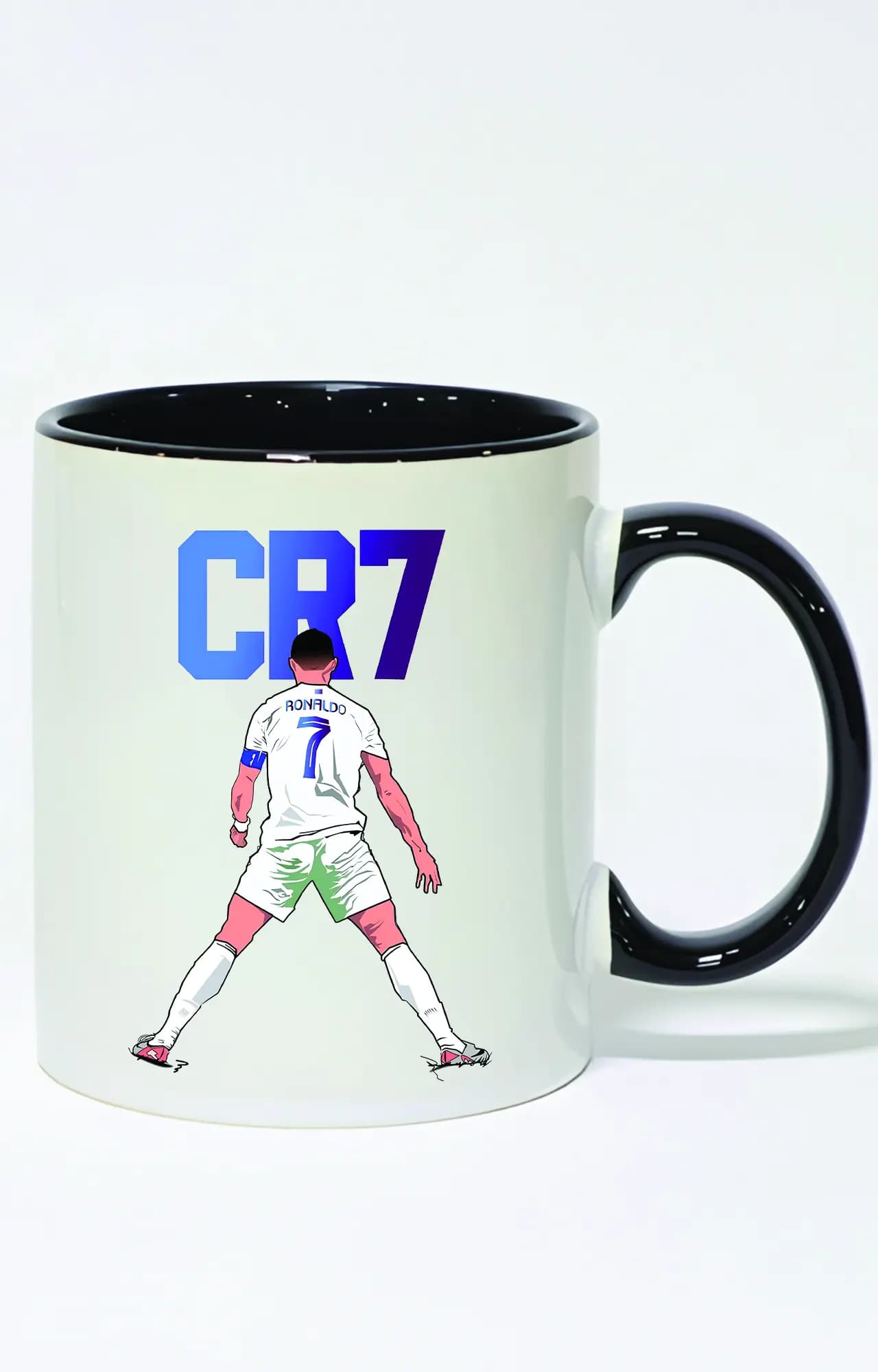 ماگ دسته و داخل رنگی طرح رونالدو CR7 کد 4276