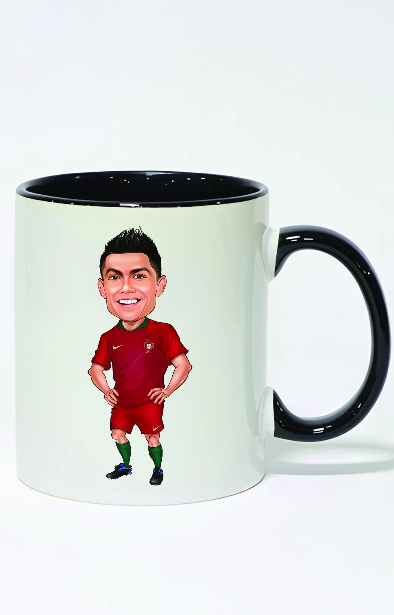 ماگ دسته و داخل رنگی طرح رونالدو پرتغال CR7 کد 4264