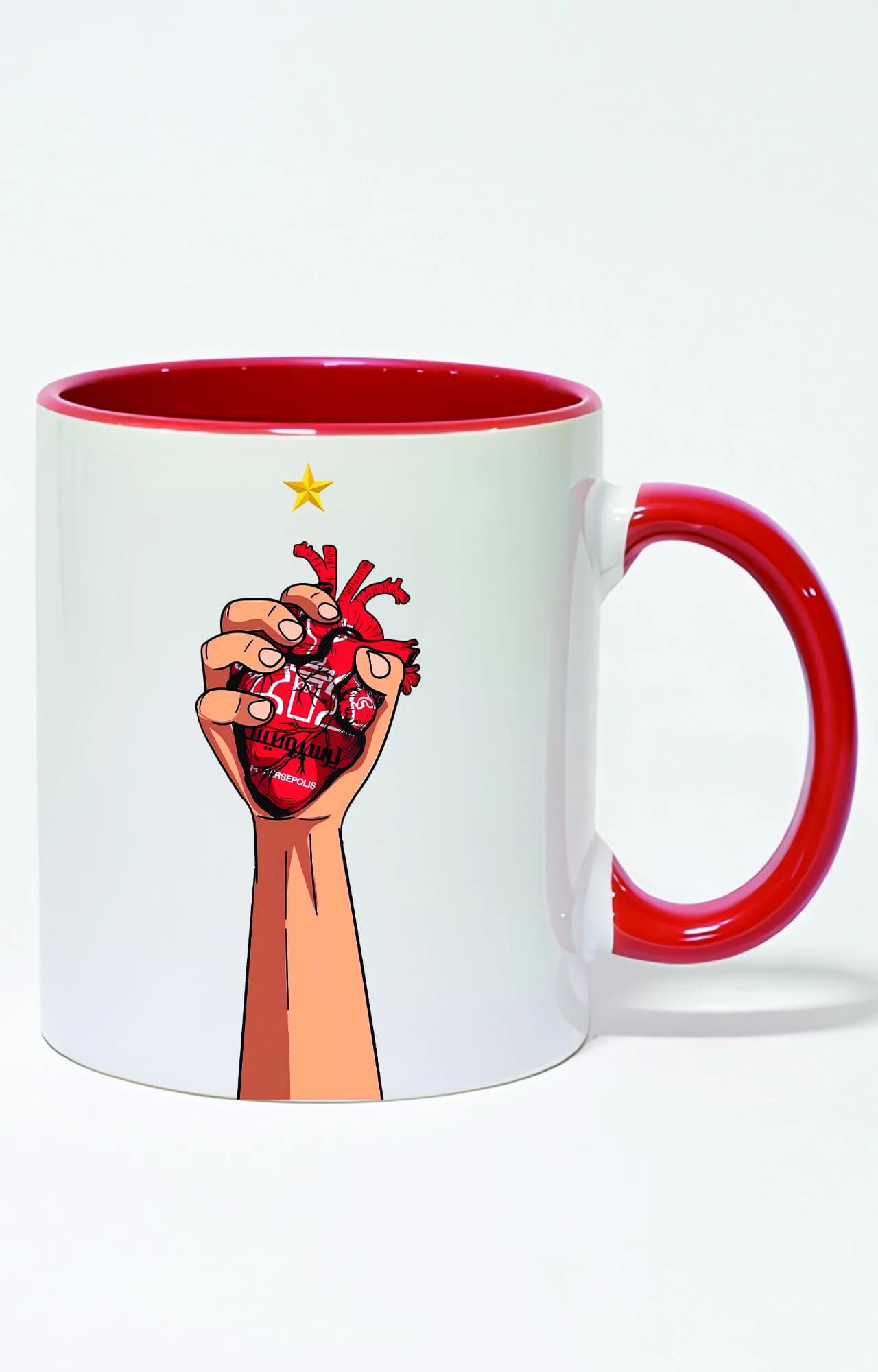 ماگ دسته و داخل رنگی طرح پرسپولیس perspolis کد 3462