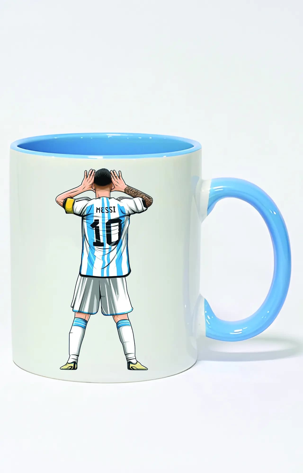 ماگ دسته و داخل رنگی طرح مسی آرژانتین messi کد 4259
