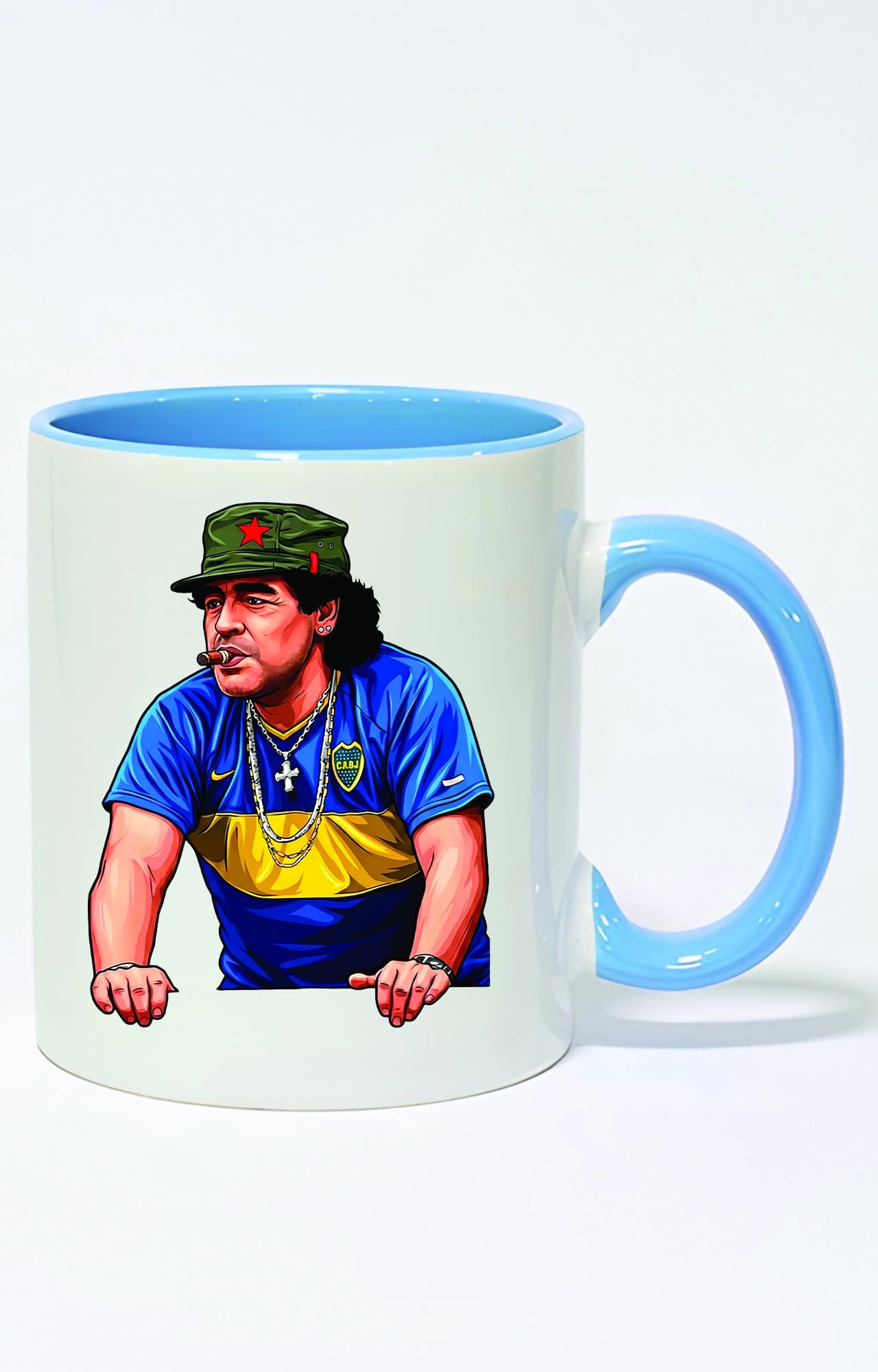 ماگ دسته و داخل رنگی طرح مارادونا maradona کد 4775