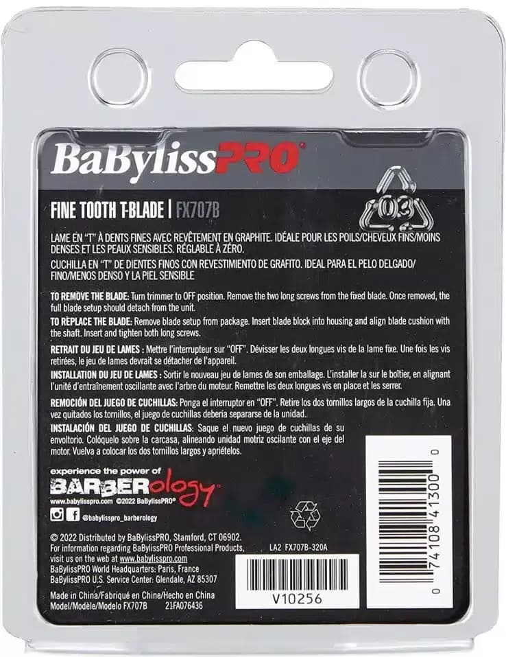 تیغه جایگزین BaBylissPRO مدل FINE TOOTH T-BLADE FX707B — تصویر ۲