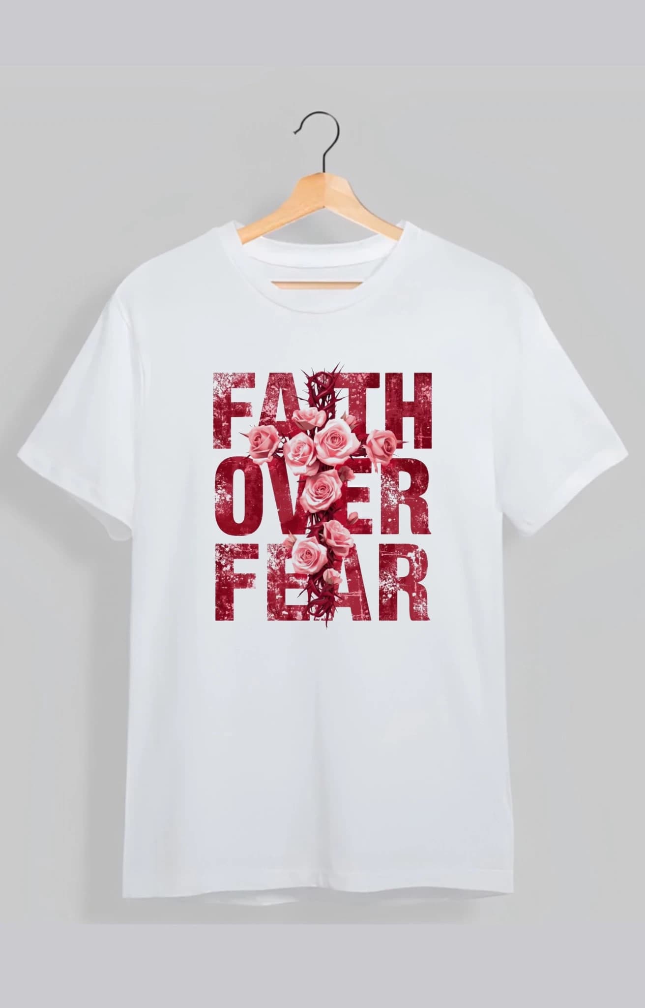 تیشرت اسپان طرح ایمان بر ترس faith over fear کد 10079
