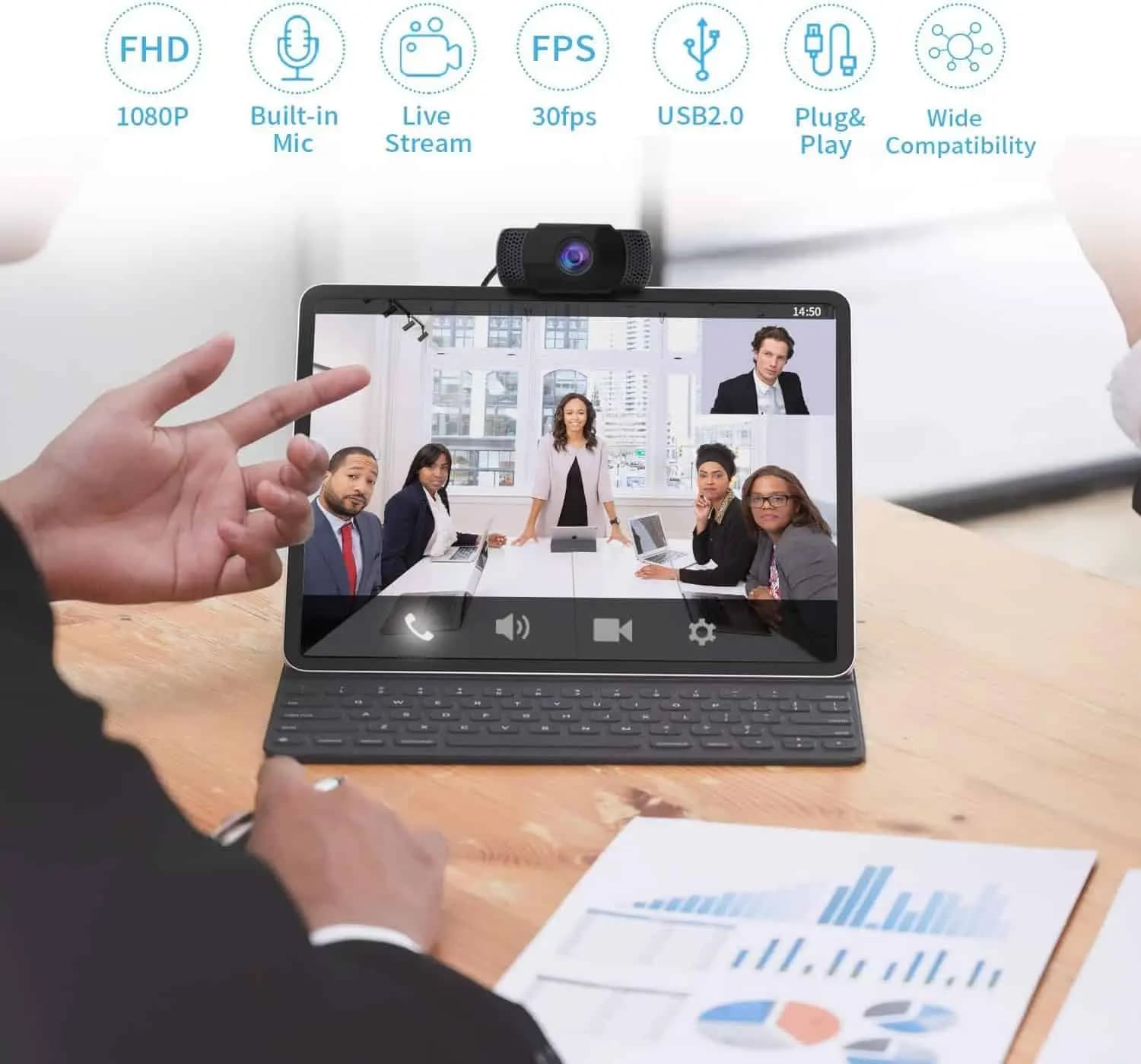 وب کم ونس ویو فول اچ دی wansview 1080P Webcam 101a — تصویر ۵