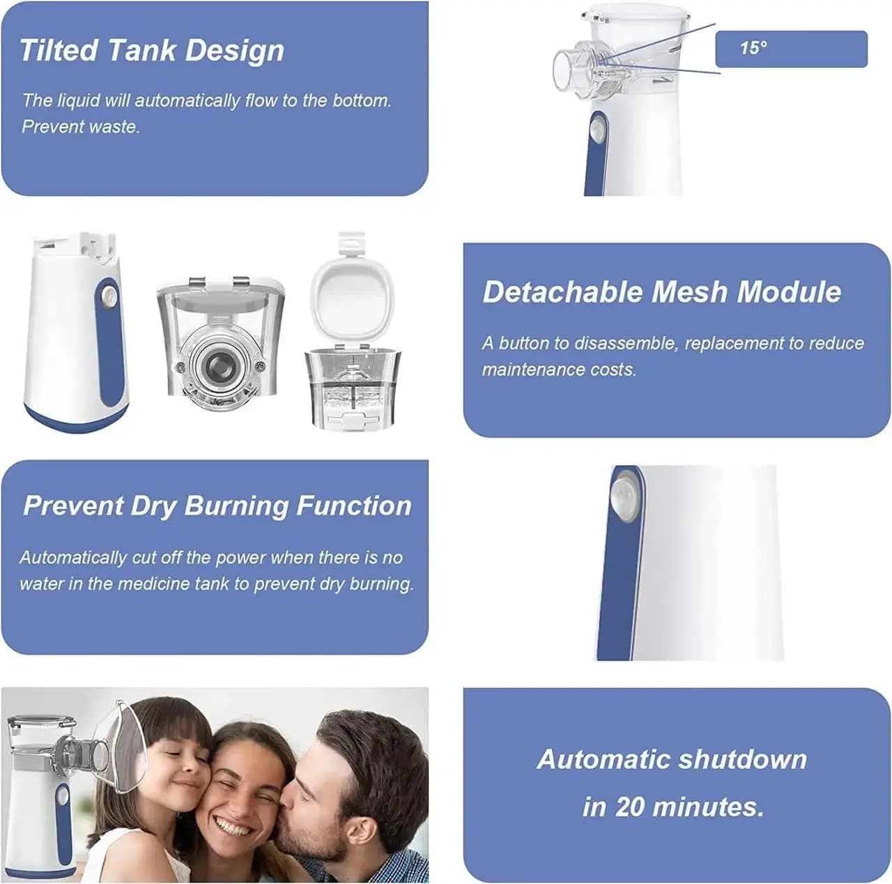 دستگاه تنفسی نبولایزر مدل Mesh Nebulizer UN205 — تصویر ۵