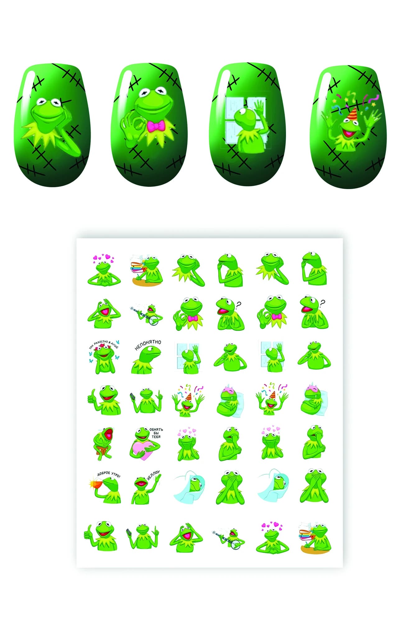 استیکر ناخن طرح قورباغه frog کد 3804
