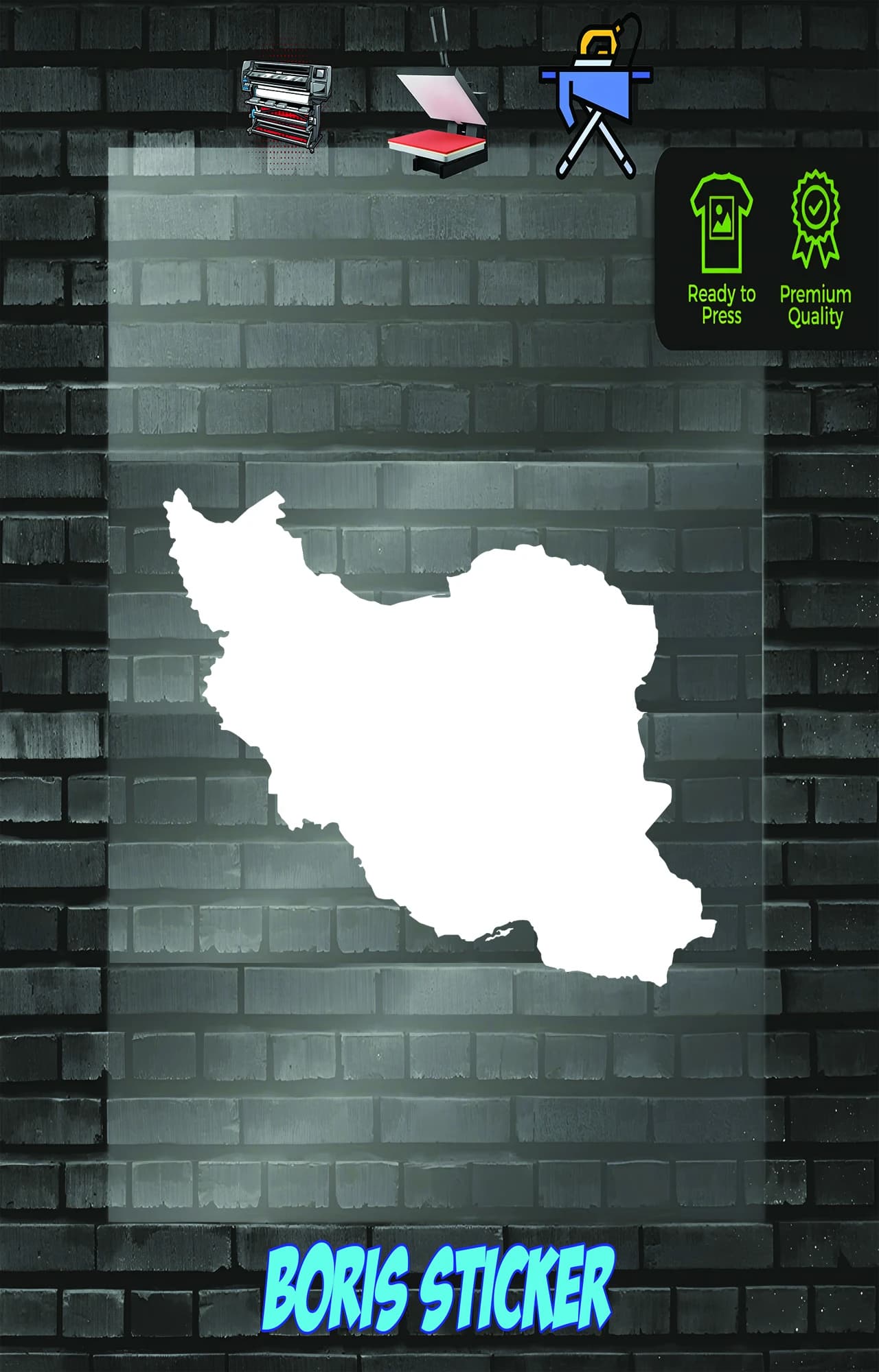استیکر پوشاک طرح نقشه ایران کد 4416