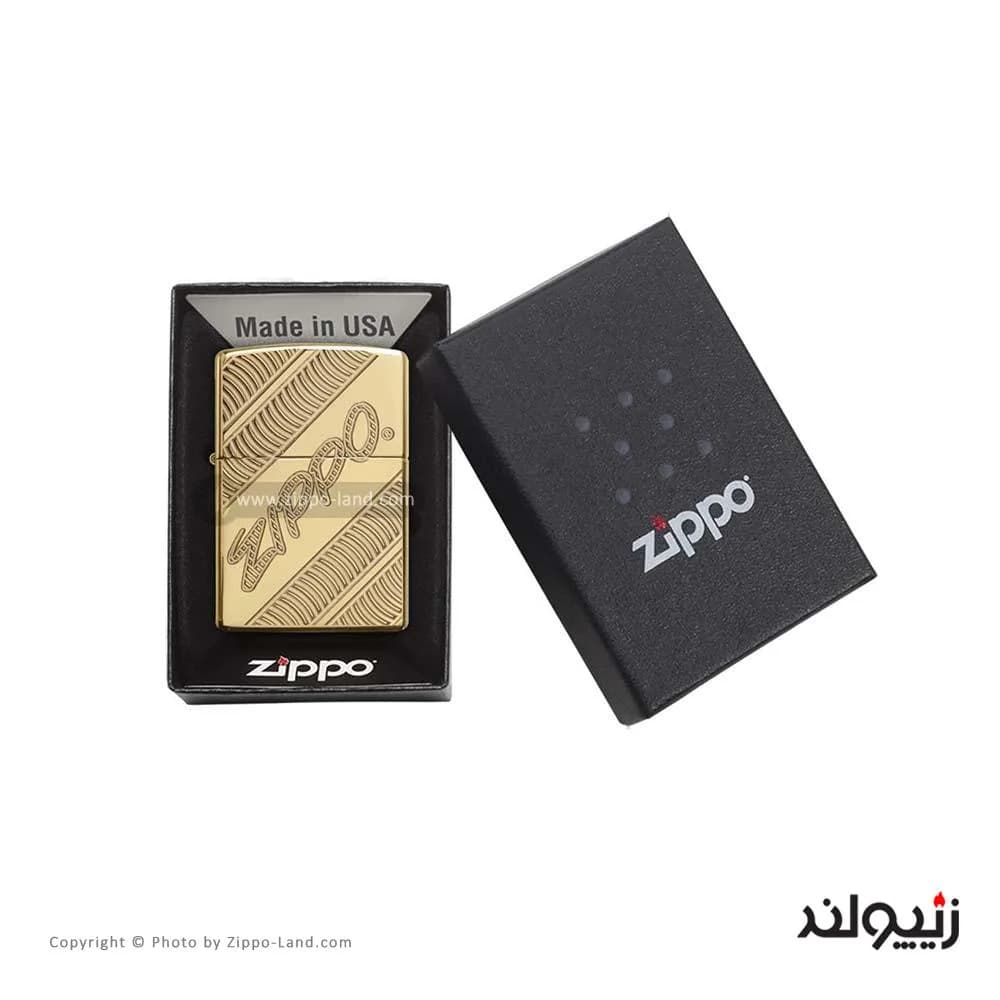 فندک زیپو مدل Coiled High Polish Brass کد 29625 — تصویر ۳