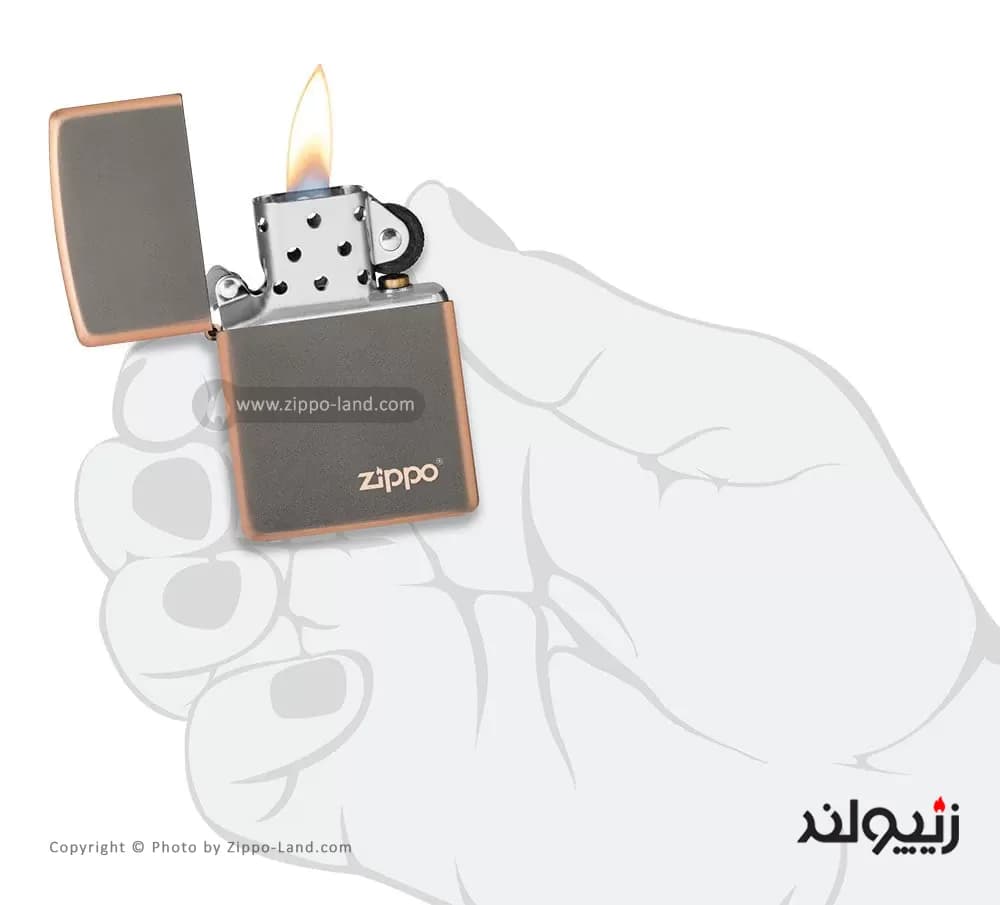 فندک زیپو مدل Rustic Bronze Zippo Logo مدل 49839zl — تصویر ۳