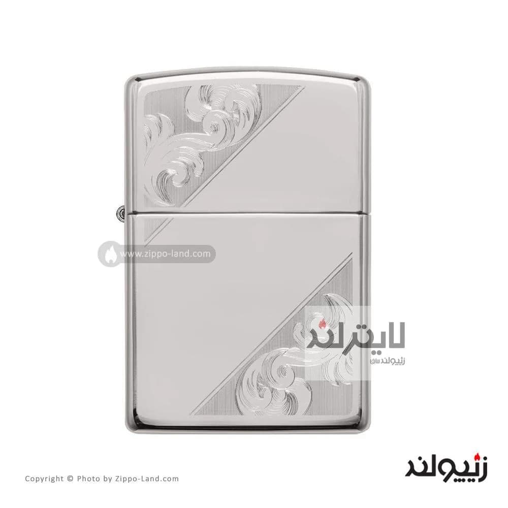 فندک زیپو مدل Sterling Silver Diagonal Filigree Design کد 49479