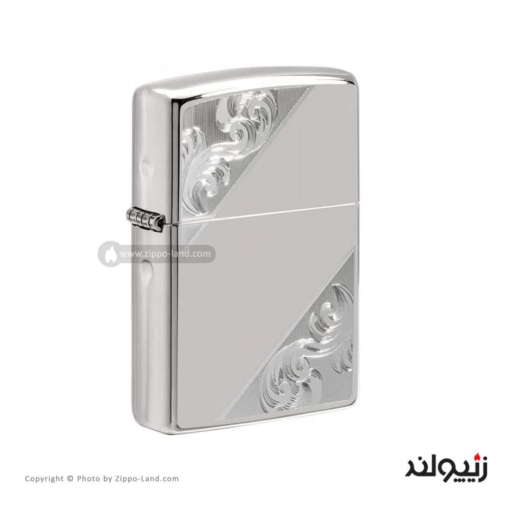 فندک زیپو مدل Sterling Silver Diagonal Filigree Design کد 49479 — تصویر ۵
