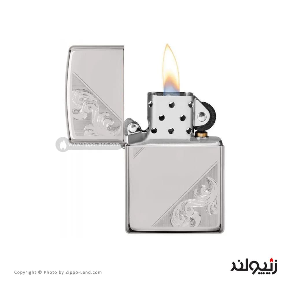 فندک زیپو مدل Sterling Silver Diagonal Filigree Design کد 49479 — تصویر ۳
