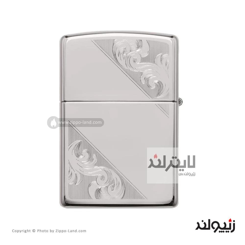 فندک زیپو مدل Sterling Silver Diagonal Filigree Design کد 49479 — تصویر ۲