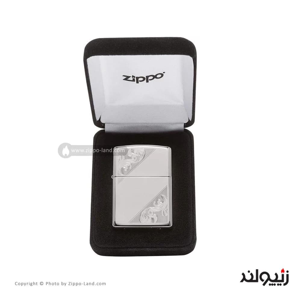 فندک زیپو مدل Sterling Silver Diagonal Filigree Design کد 49479 — تصویر ۷
