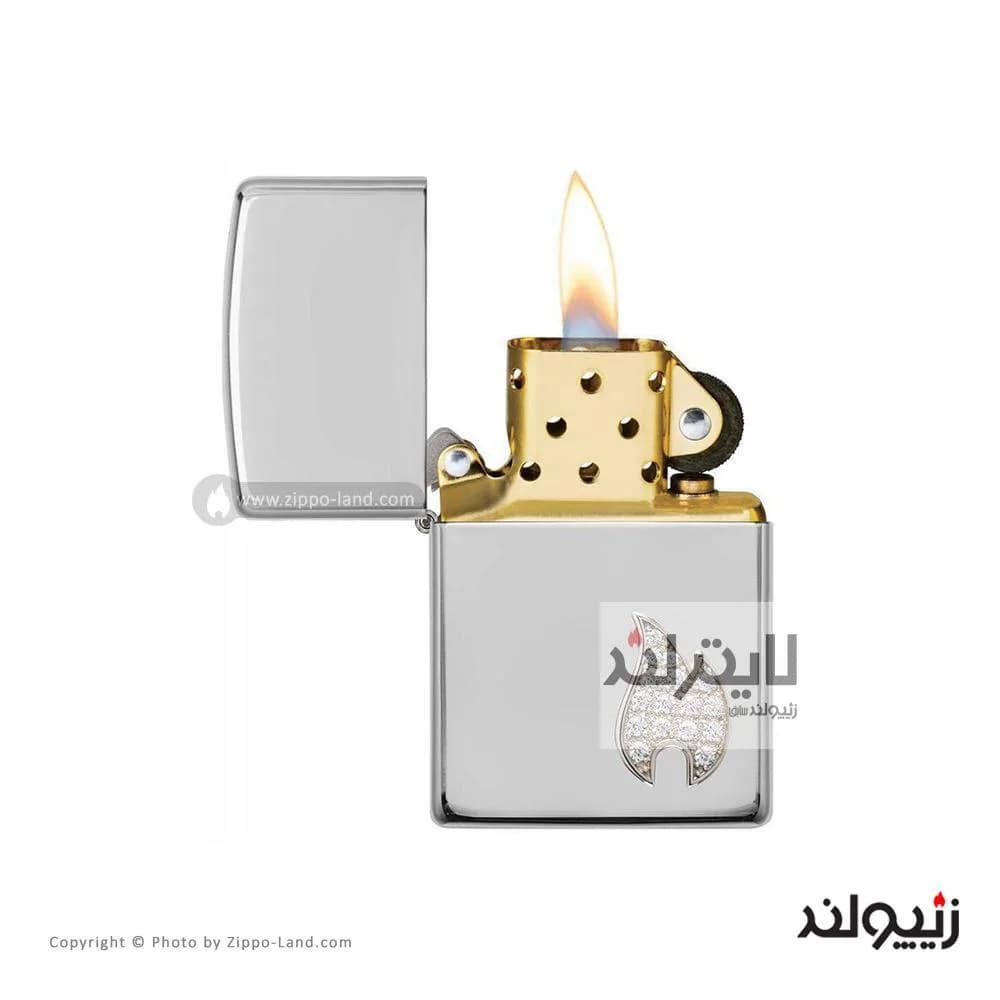فندک زیپو مدل Sterling Silver Flame Emblem کد 49554 — تصویر ۲