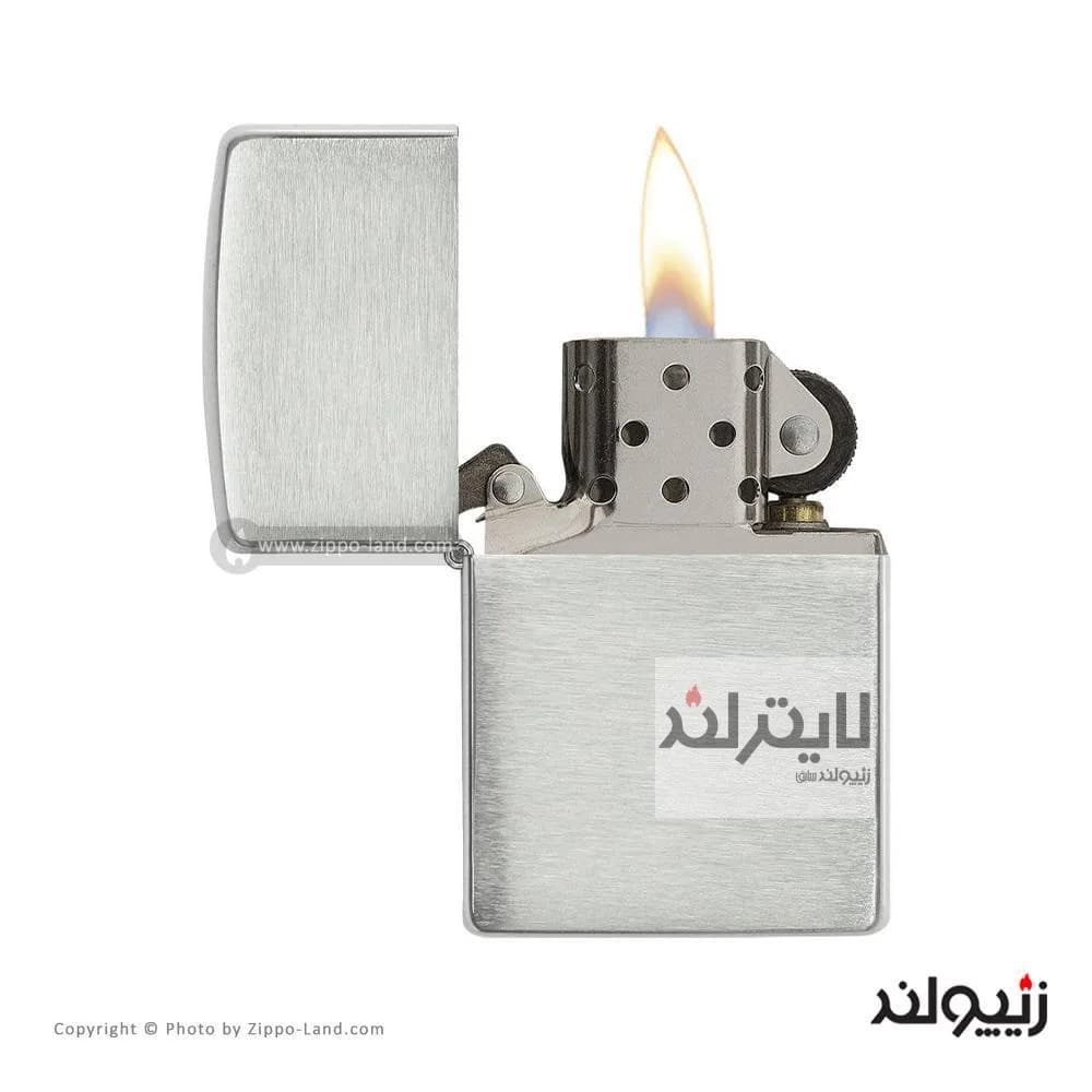 فندک زیپو مدل Brushed Sterling Silver کد 13 — تصویر ۲